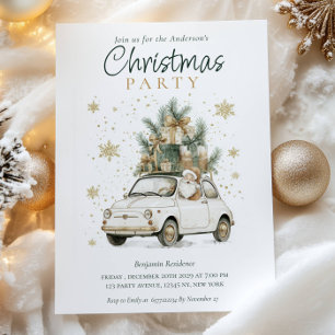 Cartão De Festividades Elegante Código QR de Papai Noel em Aquarela Festa