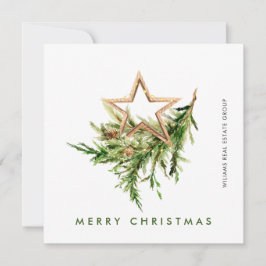 Cartão De Festividades Elegante Composição de Natal Boêmio Corporativo