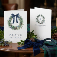 Elegante Coroa e Brasão de Natal ao Estilo Old Mon