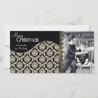 Cartão De Festividades Elegante Cream Damask