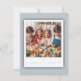 Cartão De Festividades Elegante de Felz pascoa de Fotografia Personalizad