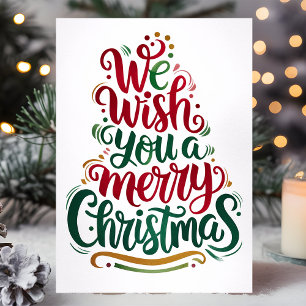 Cartão De Festividades Elegante Desejamos um Feliz Natal