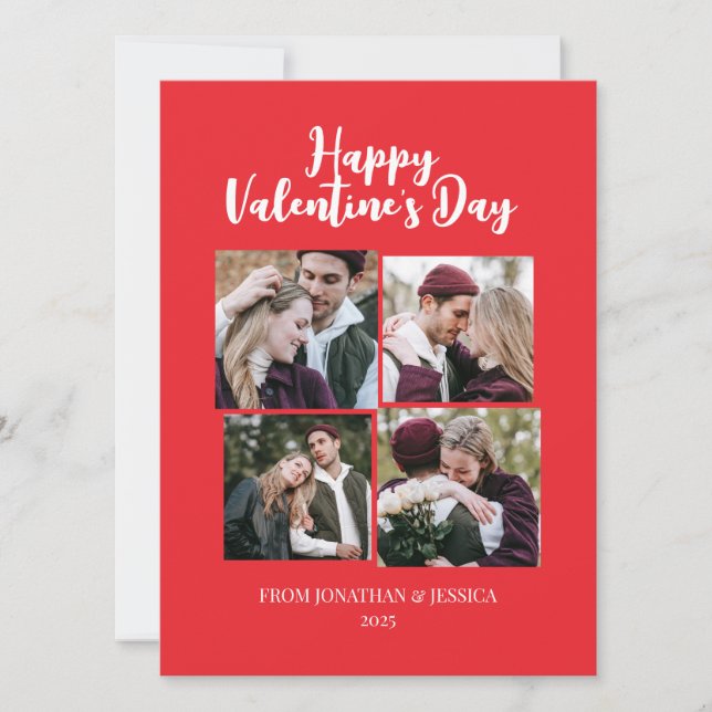 Cartão De Festividades Elegante dia de os namorados romântico casal 4 (Frente)