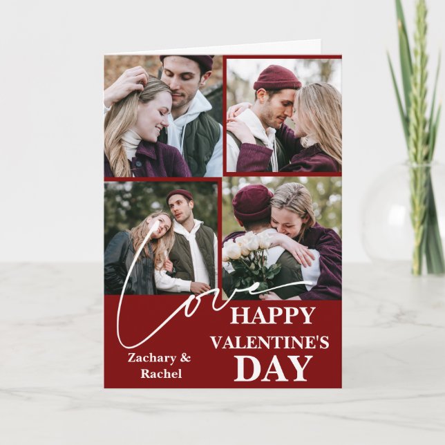 Cartão De Festividades Elegante dia de os namorados romântico casal 4 (Frente)