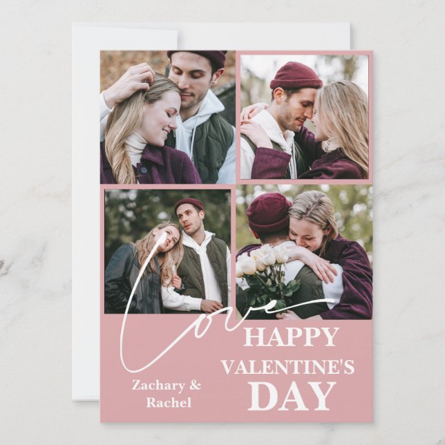 Cartão De Festividades Elegante dia de os namorados romântico casal 4 (Frente)