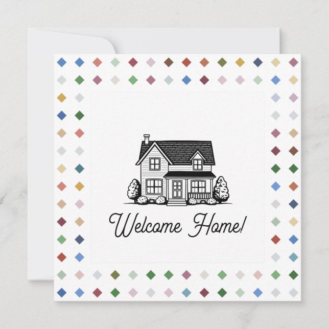 Cartão De Festividades Elegante Diamond Geométrico (Frente)