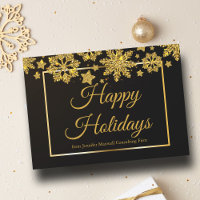 Elegante Empresa de Flocos de Neve Preto Dourado p