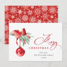 Elegante Enfeite Vermelho Feliz Natal Saudação