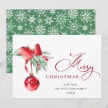 Elegante Enfeite Vermelho Feliz Natal Saudação