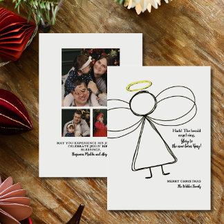 Cartão De Festividades Elegante Família Foto Religiosa Cristã Natal