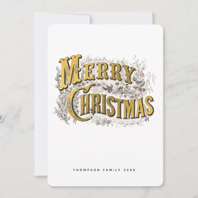 Cartão De Festividades Elegante Feliz Natal Russo Não Foto (Frente)