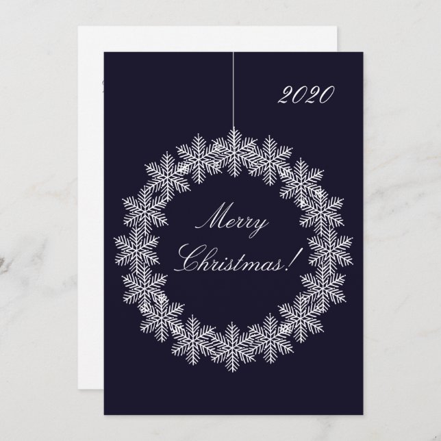 Cartão De Festividades Elegante Feliz Natal Snowflake Ornament (Frente/Verso)