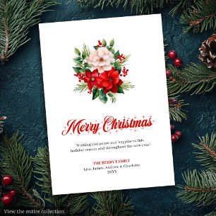 Cartão De Festividades Elegante fonte de script para buquê de Natal