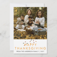 Elegante Foto de Família de Ação de Graças Moderna