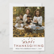 Elegante Foto de Família de Ação de Graças Moderna