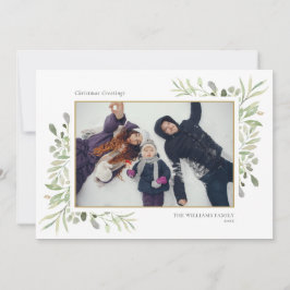 Cartão De Festividades Elegante Foto Floral de Natal em Aquarela