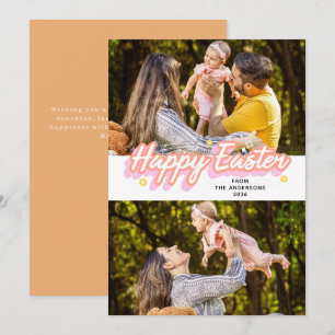 Cartão De Festividades Elegante Foto Moderno Minimalista Feliz Páscoa 2
