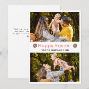 Cartão De Festividades Elegante Foto Moderno Minimalista Feliz Páscoa 2