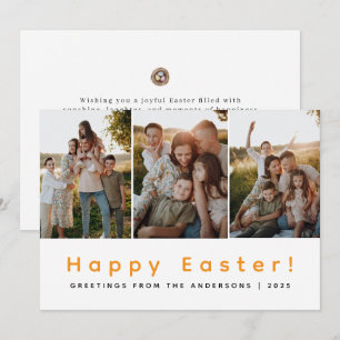Cartão De Festividades Elegante Foto Moderno Minimalista Feliz Páscoa 3