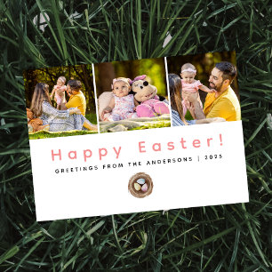 Cartão De Festividades Elegante Foto Moderno Minimalista Feliz Páscoa 3