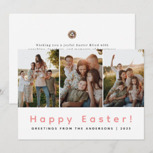 Cartão De Festividades Elegante Foto Moderno Minimalista Feliz Páscoa 3