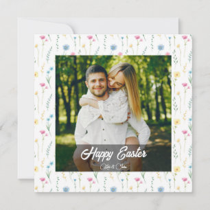 Cartão De Festividades Elegante Foto Personalizada Feliz Páscoa 