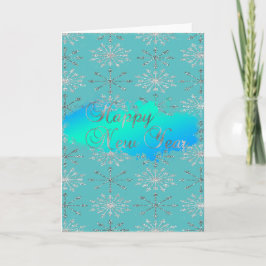 Cartão De Festividades Elegante, Glittery Silver Flocos de Neve