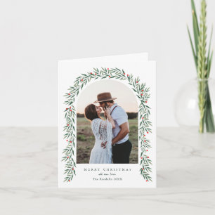 Cartão De Festividades Elegante Greenery Arch Modern 2 Foto Natal