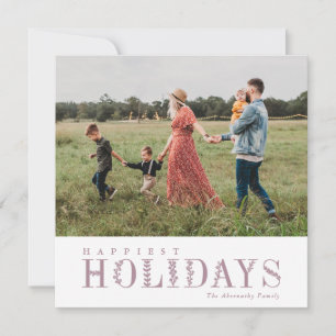 Cartão De Festividades Elegante Greenery - Contemplando Mauve Mais Feliz