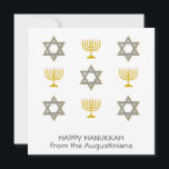 Cartão De Festividades Elegante Happy Hanukkah<br><div class="desc">Placa de cartões de natal HANUKKAH, HELICITANTE, mostrando dourado falso e ESTRELA prateada de DAVID e MENORAH em um padrão em relevo. O texto lê HAPPY HANUKKAH com um nome de marcador de posição e é PERSONALIZÁVEL, para que você possa PERSONALIZÁ-lo adicionando seu nome ou outro texto. Você também pode...</div>