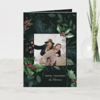 Elegante Holly Christmas Dark Green Foto Botânica