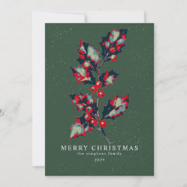 Cartão De Festividades Elegante Hope Poster Holly Berry Natal