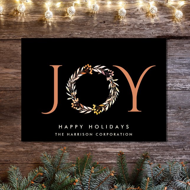 Cartão De Festividades Elegante Joy Corporação de Natal (Spread the joy of the season and strengthen business relationships with our elegant holiday card)