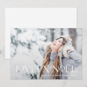 Cartão De Festividades Elegante Joyeux Noel Uma Foto de Natal
