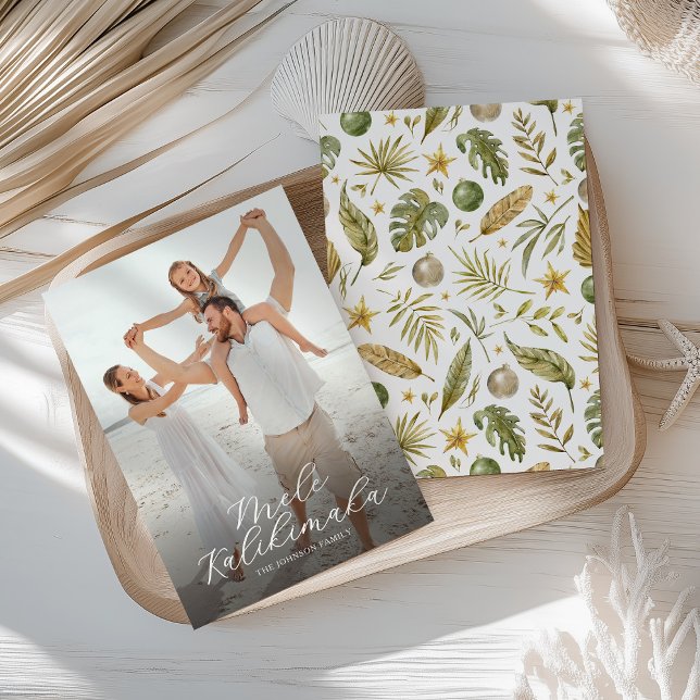 Cartão De Festividades Elegante Mele Kalikimaka Foto Natal (Criador carregado)