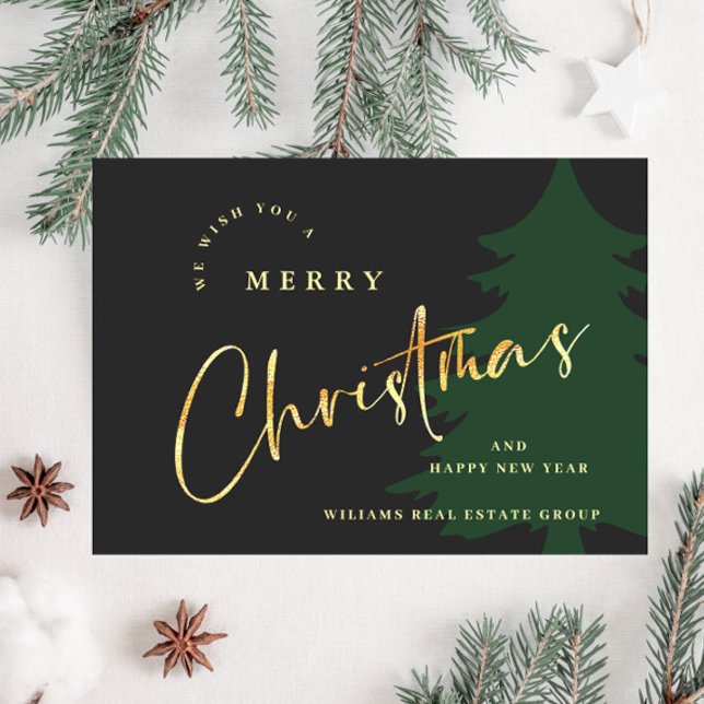 Cartão De Festividades Elegante Mínima Empresa de Saudação de Natal (Criador carregado)