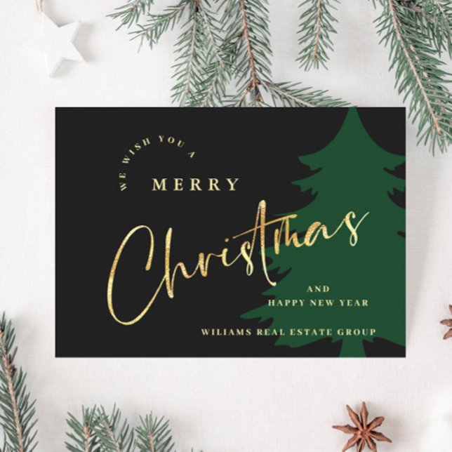 Cartão De Festividades Elegante Mínima Empresa de Saudação de Natal (Criador carregado)