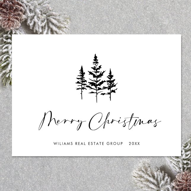 Cartão De Festividades Elegante Mínima Empresa de Saudação de Natal (Zazzle Elegant Minimalist Christmas Greeting Corporate Holiday Card)