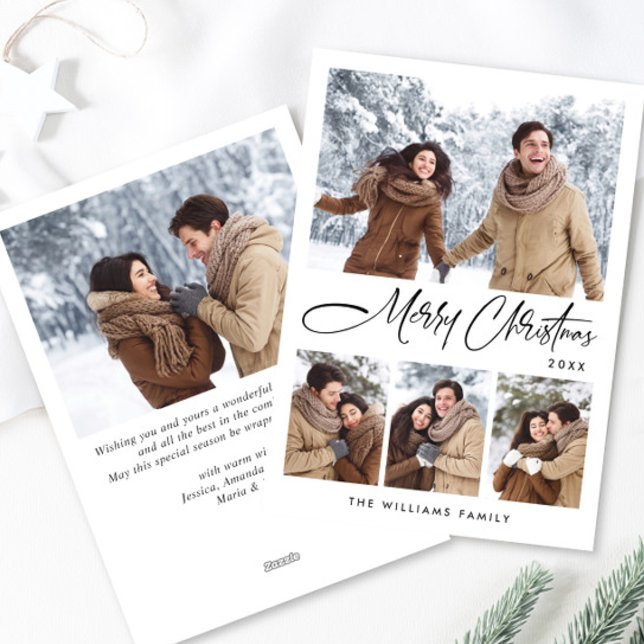 Cartão De Festividades Elegante Mínima Saudação de Natal 5 Foto (Criador carregado)