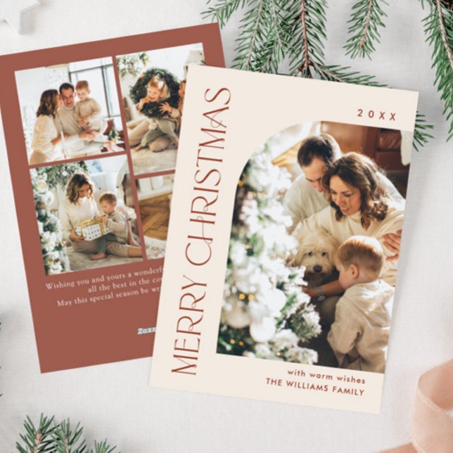 Cartão De Festividades Elegante Mínima Saudação de Natal 5 Foto (Criador carregado)