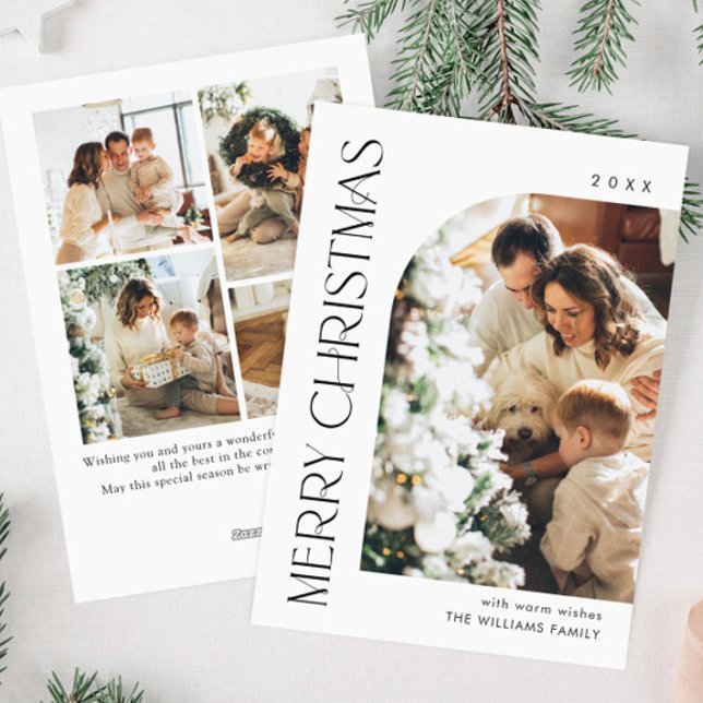 Cartão De Festividades Elegante Mínima Saudação de Natal 5 Foto (Criador carregado)