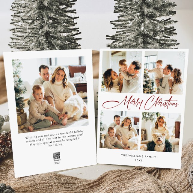 Cartão De Festividades Elegante Mínima Saudação de Natal 5 Foto (Criador carregado)
