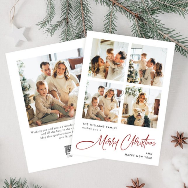 Cartão De Festividades Elegante Mínima Saudação de Natal 5 Foto (Criador carregado)