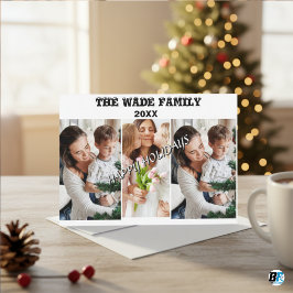 Cartão De Festividades Elegante minimalista com o script de colagem de 4 