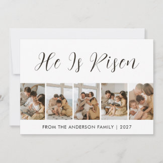 Cartão De Festividades Elegante Minimalista Cristã Ele Ressuscitou 5 Foto