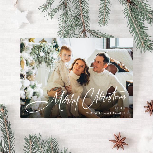 Cartão De Festividades Elegante Mínimo de Saudação de Natal Código QR de  (Criador carregado)