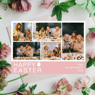 Cartão De Festividades Elegante Modern Blessing Family Cinco fotos