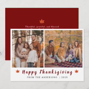 Cartão De Festividades Elegante Moderno Feliz Dia de Ação de Graças Autum