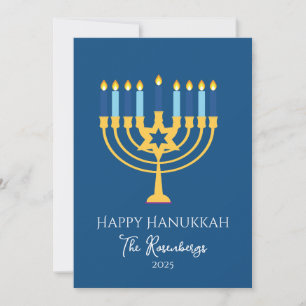 Cartão De Festividades Elegante Moderno Hanukkah Menorah