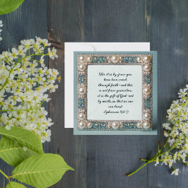 Cartão De Festividades Elegante Moldura de Contas Personalizável para Dow